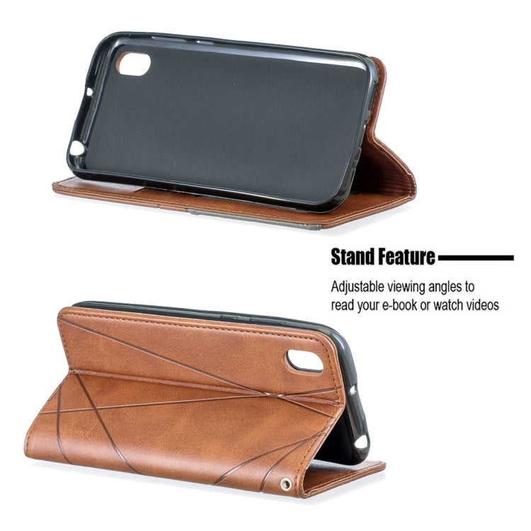 Rhombus Texture Horizontal Flip Magnetic Leather Case with Holder & Card Slots For Huawei Y5 (2019) / Honor 8S