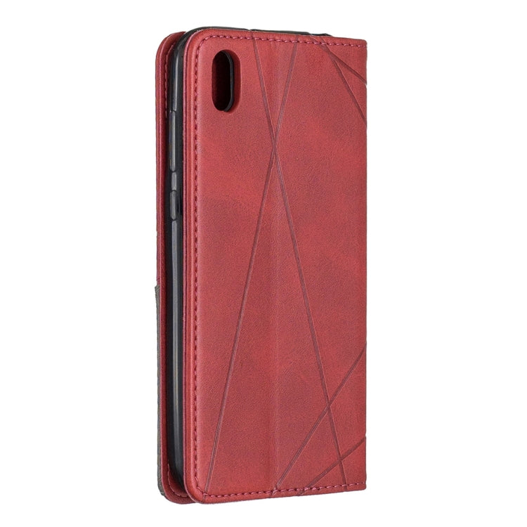 Rhombus Texture Horizontal Flip Magnetic Leather Case with Holder & Card Slots For Huawei Y5 (2019) / Honor 8S