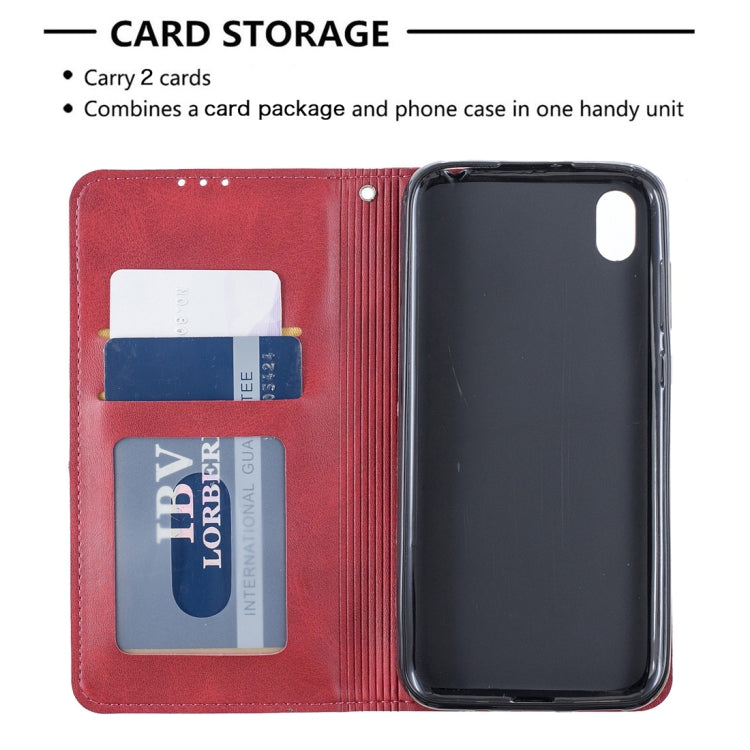 Rhombus Texture Horizontal Flip Magnetic Leather Case with Holder & Card Slots For Huawei Y5 (2019) / Honor 8S
