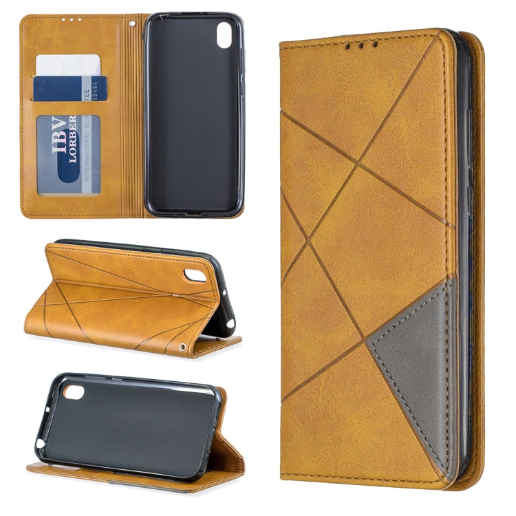Rhombus Texture Horizontal Flip Magnetic Leather Case with Holder & Card Slots For Huawei Y5 (2019) / Honor 8S