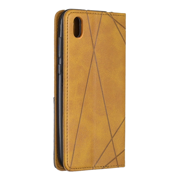 Rhombus Texture Horizontal Flip Magnetic Leather Case with Holder & Card Slots For Huawei Y5 (2019) / Honor 8S
