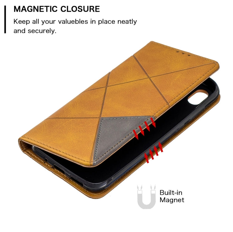 Rhombus Texture Horizontal Flip Magnetic Leather Case with Holder & Card Slots For Huawei Y5 (2019) / Honor 8S