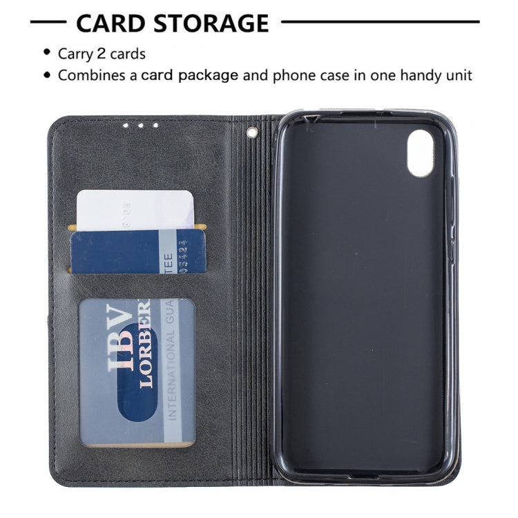 Rhombus Texture Horizontal Flip Magnetic Leather Case with Holder & Card Slots For Huawei Y5 (2019) / Honor 8S