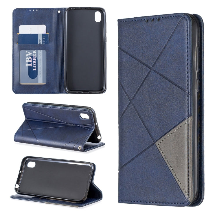 Rhombus Texture Horizontal Flip Magnetic Leather Case with Holder & Card Slots For Huawei Y5 (2019) / Honor 8S