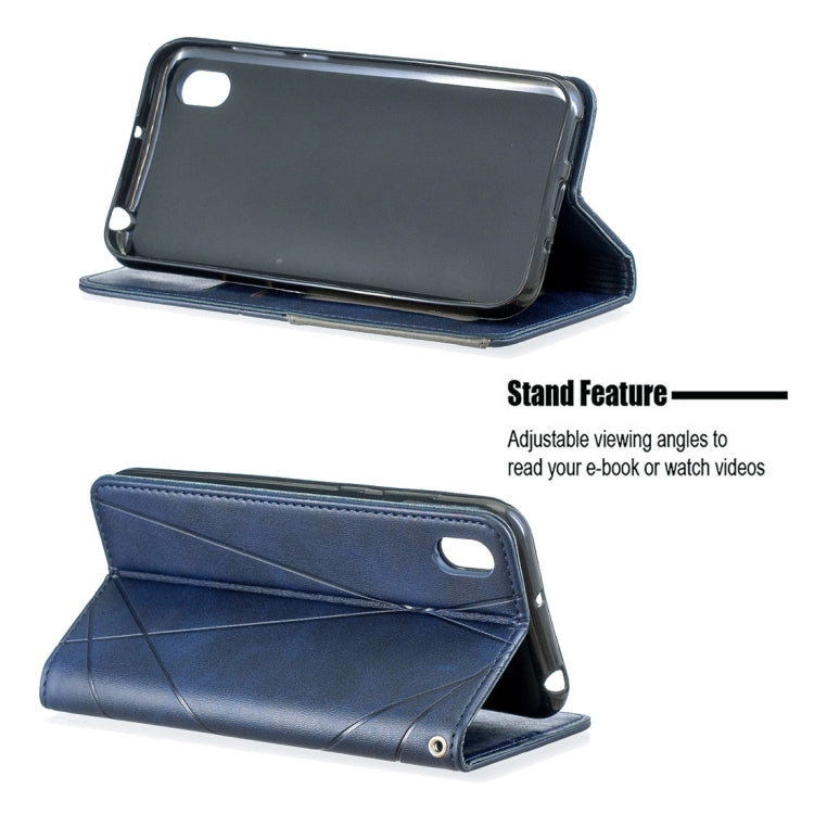 Rhombus Texture Horizontal Flip Magnetic Leather Case with Holder & Card Slots For Huawei Y5 (2019) / Honor 8S