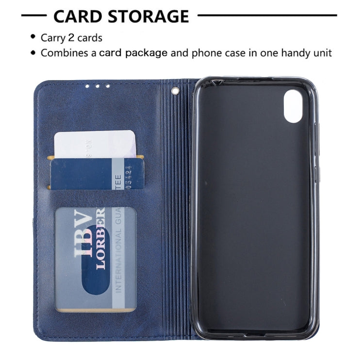 Rhombus Texture Horizontal Flip Magnetic Leather Case with Holder & Card Slots For Huawei Y5 (2019) / Honor 8S