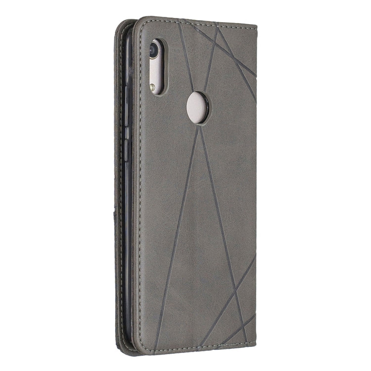 Rhombus Texture Horizontal Flip Magnetic Leather Case with Holder & Card Slots For Huawei Y6 (2019) / Honor Play 8A