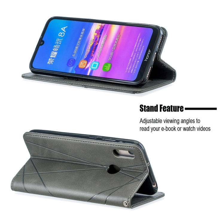 Rhombus Texture Horizontal Flip Magnetic Leather Case with Holder & Card Slots For Huawei Y6 (2019) / Honor Play 8A