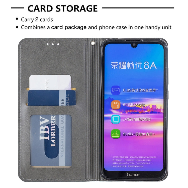 Rhombus Texture Horizontal Flip Magnetic Leather Case with Holder & Card Slots For Huawei Y6 (2019) / Honor Play 8A
