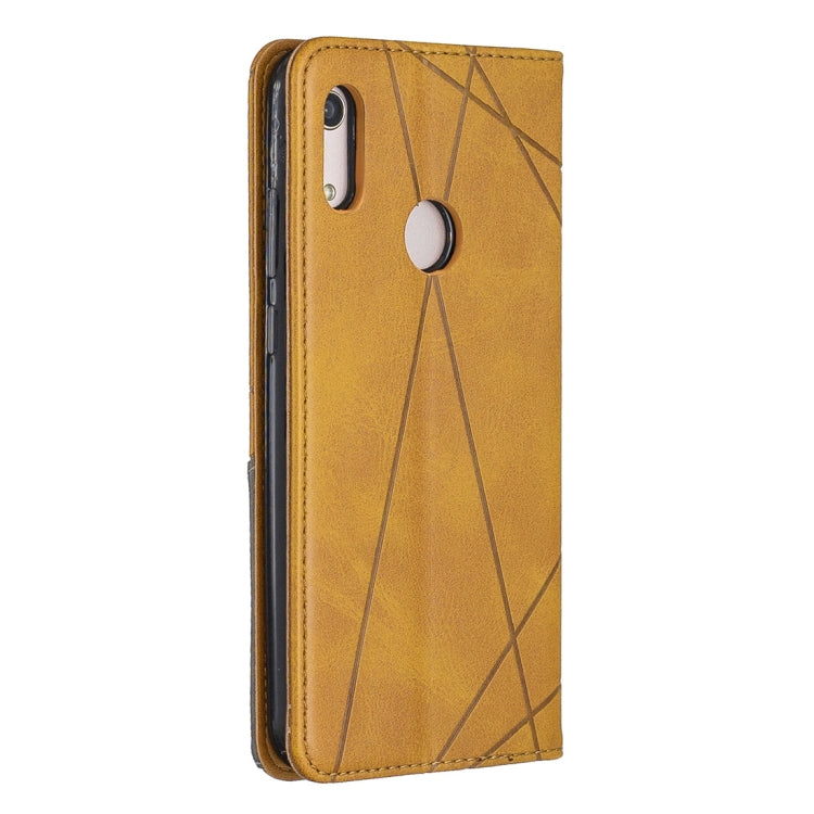 Rhombus Texture Horizontal Flip Magnetic Leather Case with Holder & Card Slots For Huawei Y6 (2019) / Honor Play 8A