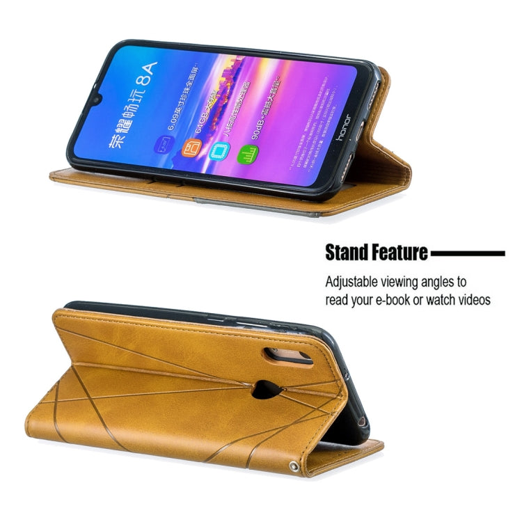 Rhombus Texture Horizontal Flip Magnetic Leather Case with Holder & Card Slots For Huawei Y6 (2019) / Honor Play 8A