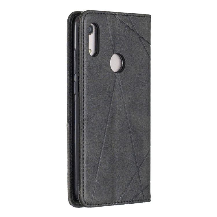 Rhombus Texture Horizontal Flip Magnetic Leather Case with Holder & Card Slots For Huawei Y6 (2019) / Honor Play 8A