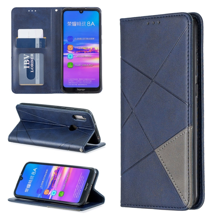 Rhombus Texture Horizontal Flip Magnetic Leather Case with Holder & Card Slots For Huawei Y6 (2019) / Honor Play 8A
