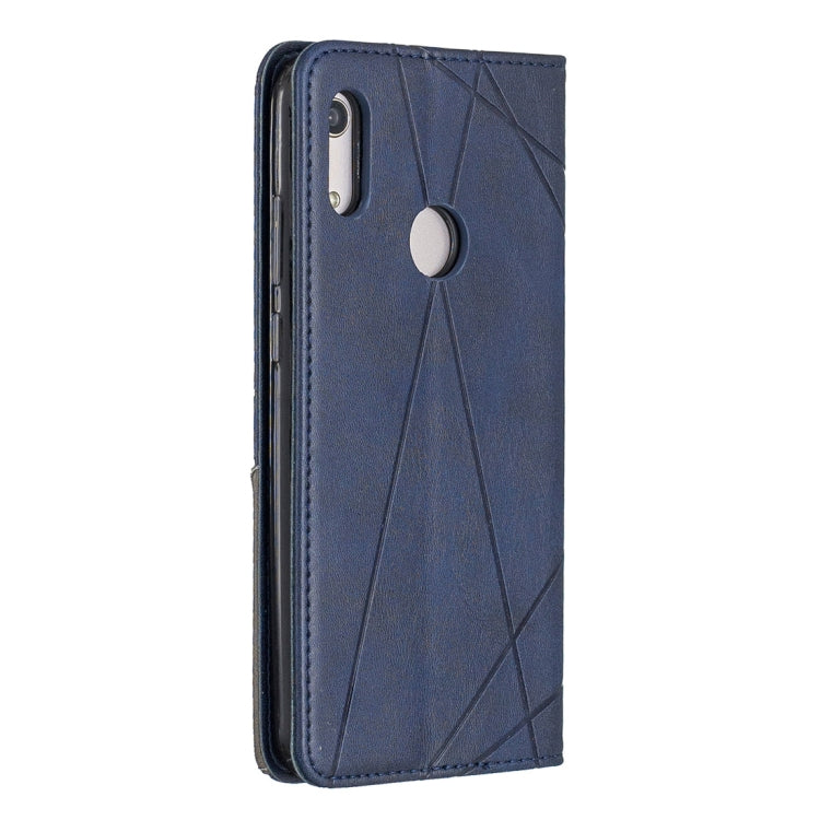 Rhombus Texture Horizontal Flip Magnetic Leather Case with Holder & Card Slots For Huawei Y6 (2019) / Honor Play 8A