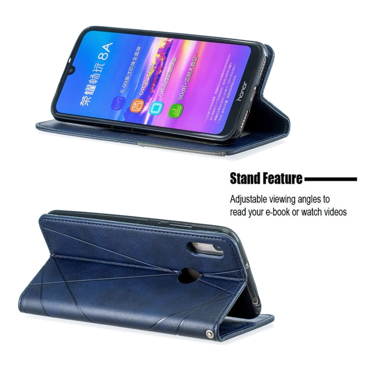 Rhombus Texture Horizontal Flip Magnetic Leather Case with Holder & Card Slots For Huawei Y6 (2019) / Honor Play 8A