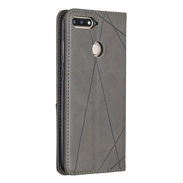 Rhombus Texture Horizontal Flip Magnetic Leather Case with Holder & Card Slots For Huawei Honor 7A / Y6 (2018)
