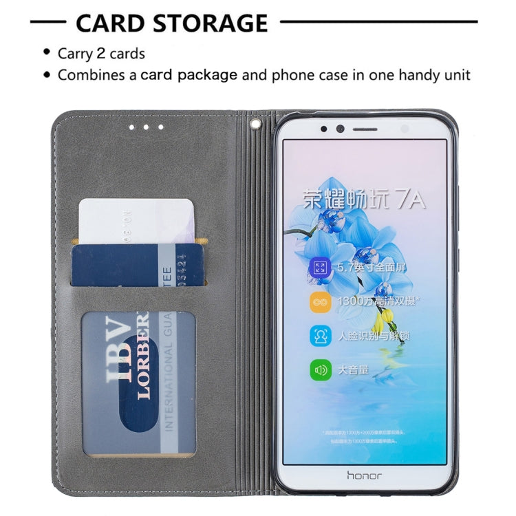Rhombus Texture Horizontal Flip Magnetic Leather Case with Holder & Card Slots For Huawei Honor 7A / Y6 (2018)