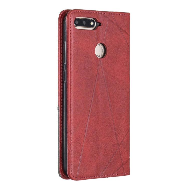 Rhombus Texture Horizontal Flip Magnetic Leather Case with Holder & Card Slots For Huawei Honor 7A / Y6 (2018)