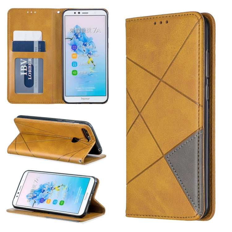Rhombus Texture Horizontal Flip Magnetic Leather Case with Holder & Card Slots For Huawei Honor 7A / Y6 (2018)