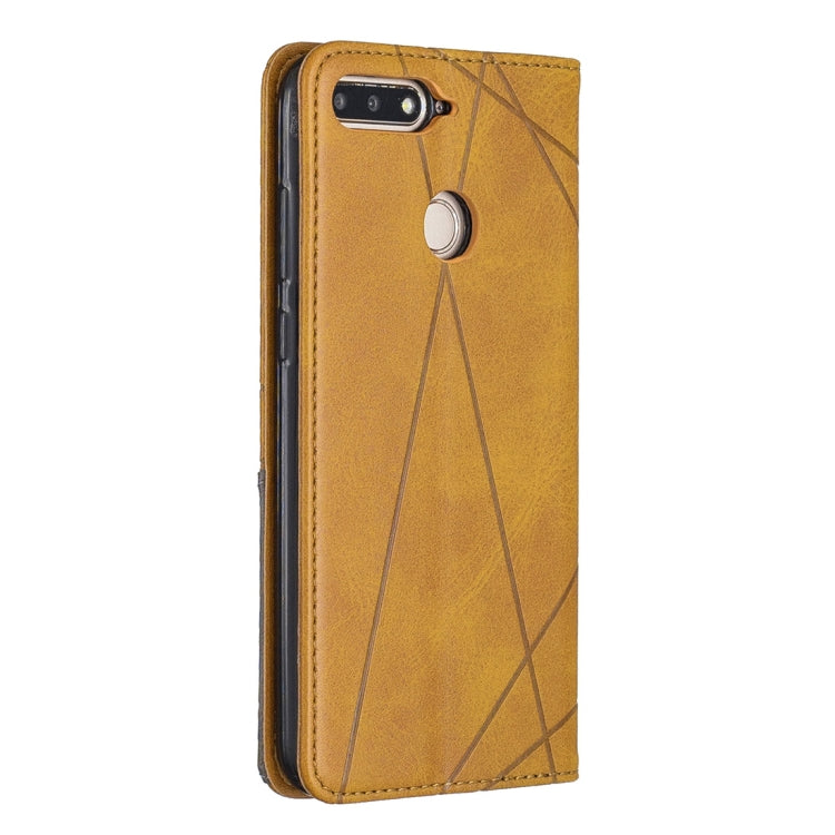 Rhombus Texture Horizontal Flip Magnetic Leather Case with Holder & Card Slots For Huawei Honor 7A / Y6 (2018)