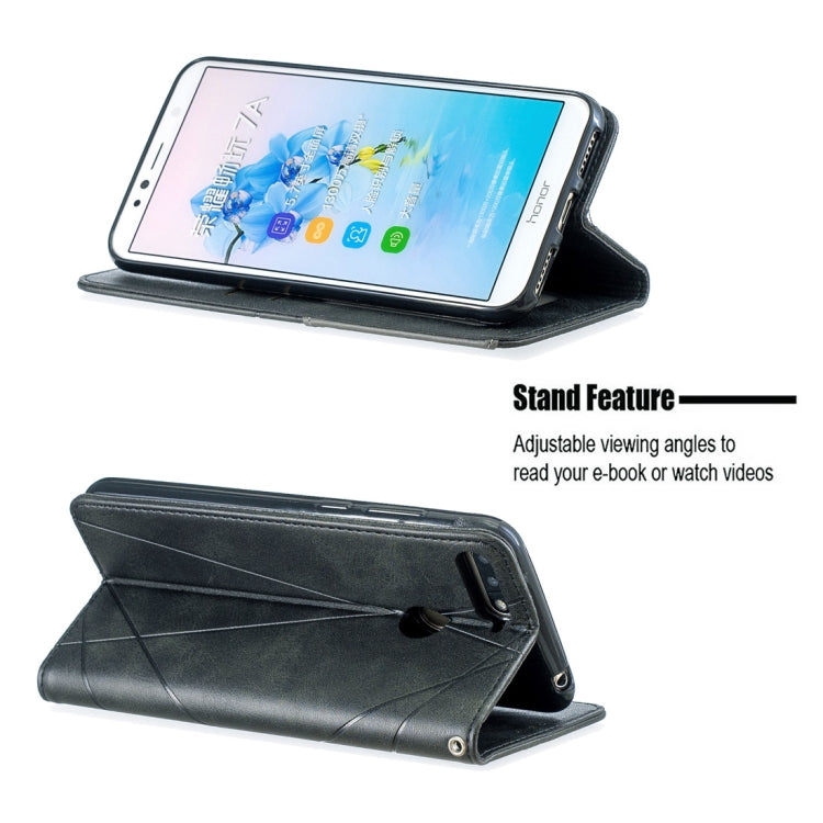 Rhombus Texture Horizontal Flip Magnetic Leather Case with Holder & Card Slots For Huawei Honor 7A / Y6 (2018)