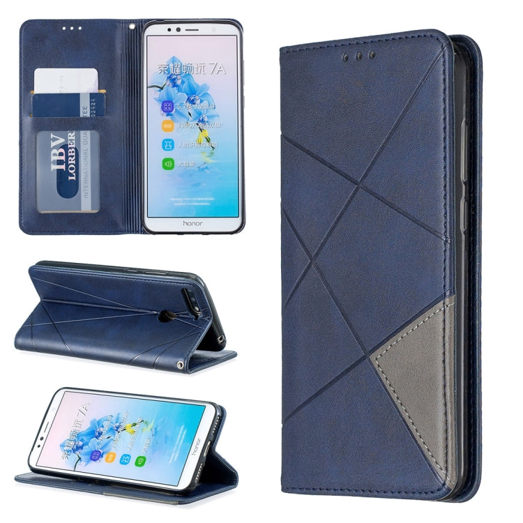 Rhombus Texture Horizontal Flip Magnetic Leather Case with Holder & Card Slots For Huawei Honor 7A / Y6 (2018)