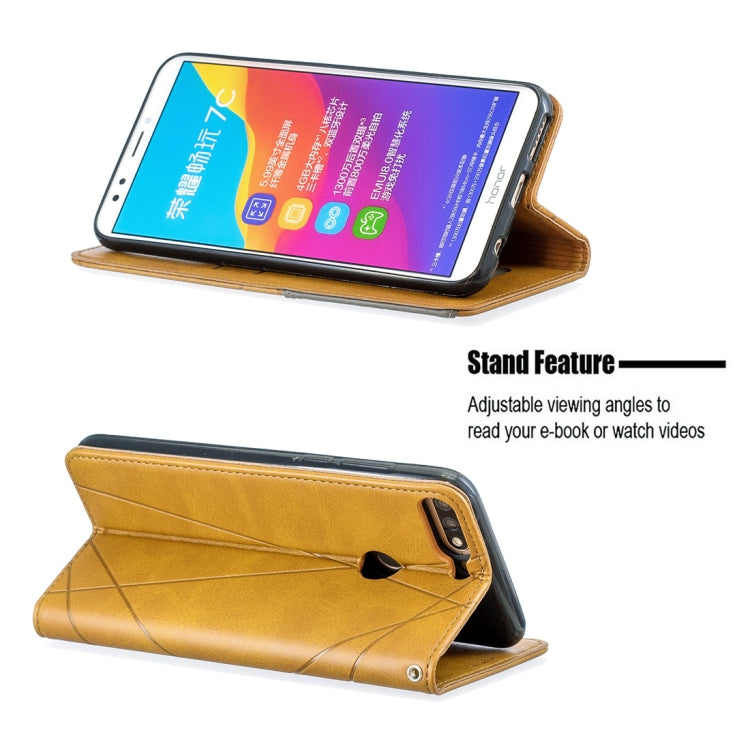 Rhombus Texture Horizontal Flip Magnetic Leather Case with Holder & Card Slots For Huawei Honor 7C / Y7 (2018)