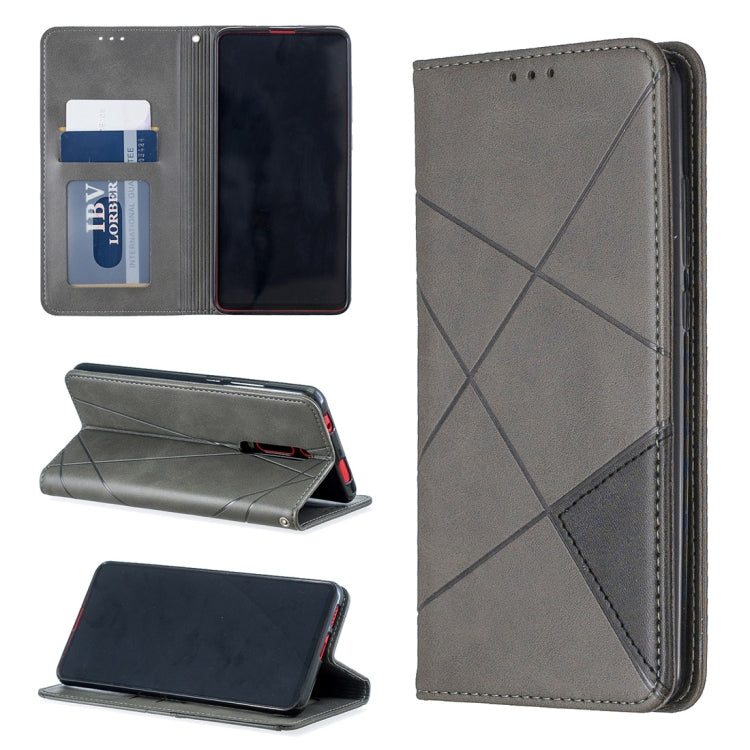 Rhombus Texture Horizontal Flip Magnetic Leather Case with Holder & Card Slots