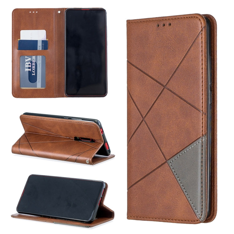 Rhombus Texture Horizontal Flip Magnetic Leather Case with Holder & Card Slots