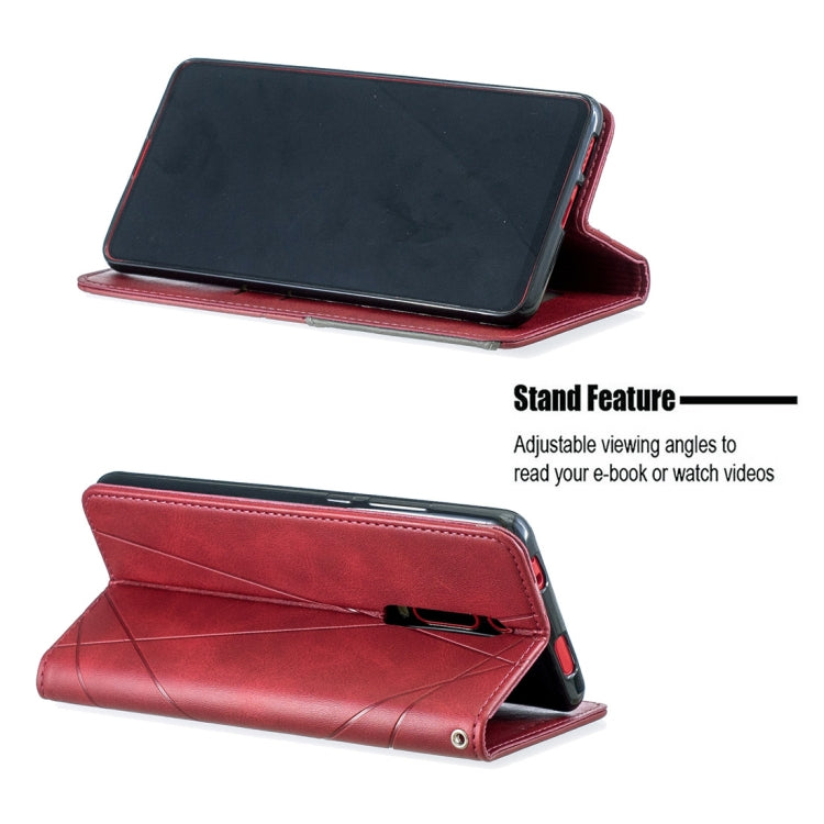 Rhombus Texture Horizontal Flip Magnetic Leather Case with Holder & Card Slots