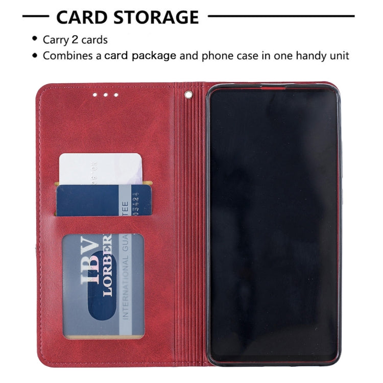 Rhombus Texture Horizontal Flip Magnetic Leather Case with Holder & Card Slots