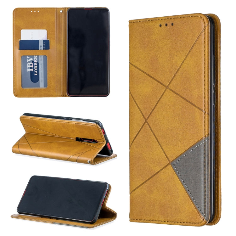 Rhombus Texture Horizontal Flip Magnetic Leather Case with Holder & Card Slots