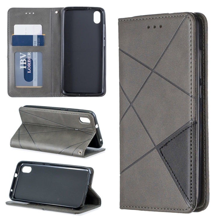 Rhombus Texture Horizontal Flip Magnetic Leather Case with Holder & Card Slots For Xiaomi Redmi 7A