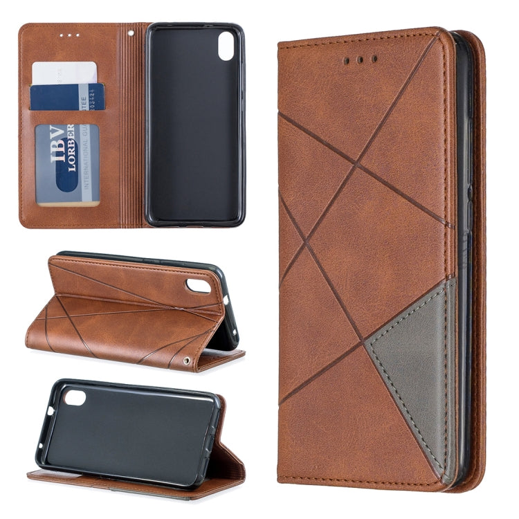 Rhombus Texture Horizontal Flip Magnetic Leather Case with Holder & Card Slots For Xiaomi Redmi 7A