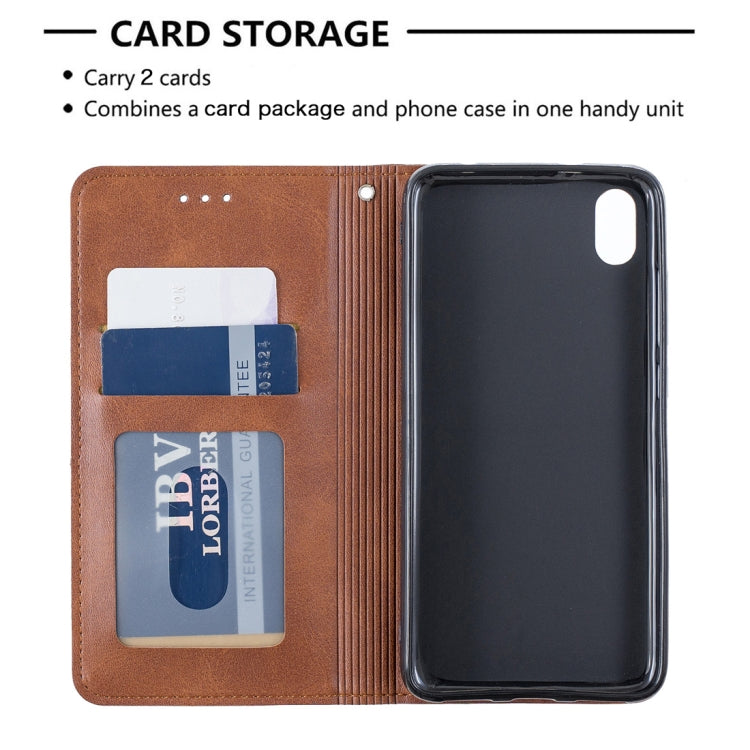 Rhombus Texture Horizontal Flip Magnetic Leather Case with Holder & Card Slots For Xiaomi Redmi 7A