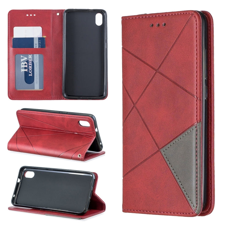 Rhombus Texture Horizontal Flip Magnetic Leather Case with Holder & Card Slots For Xiaomi Redmi 7A