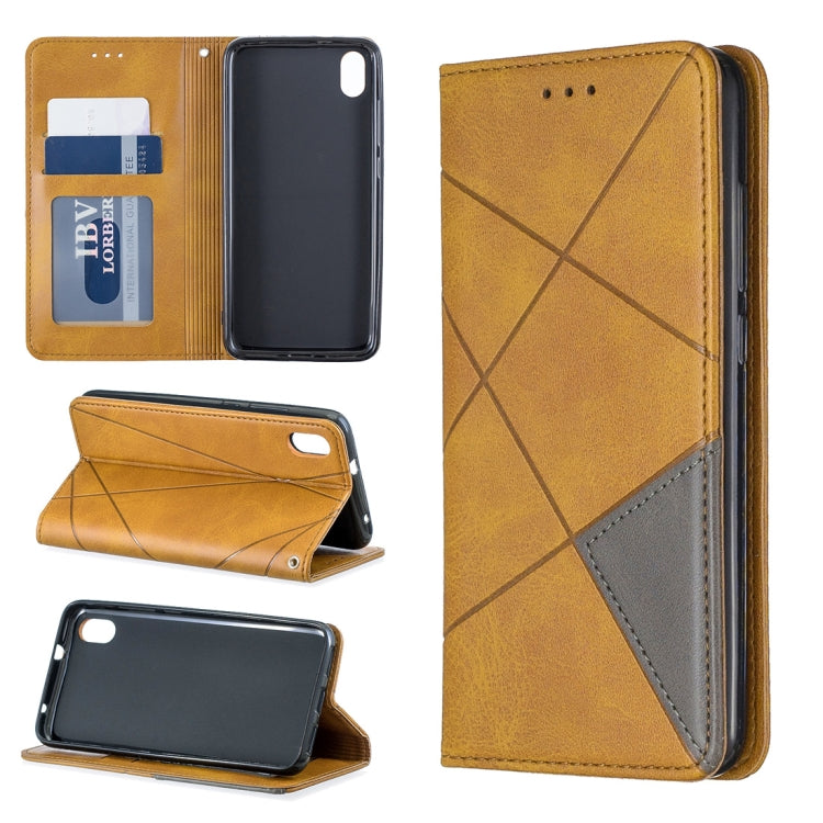 Rhombus Texture Horizontal Flip Magnetic Leather Case with Holder & Card Slots For Xiaomi Redmi 7A