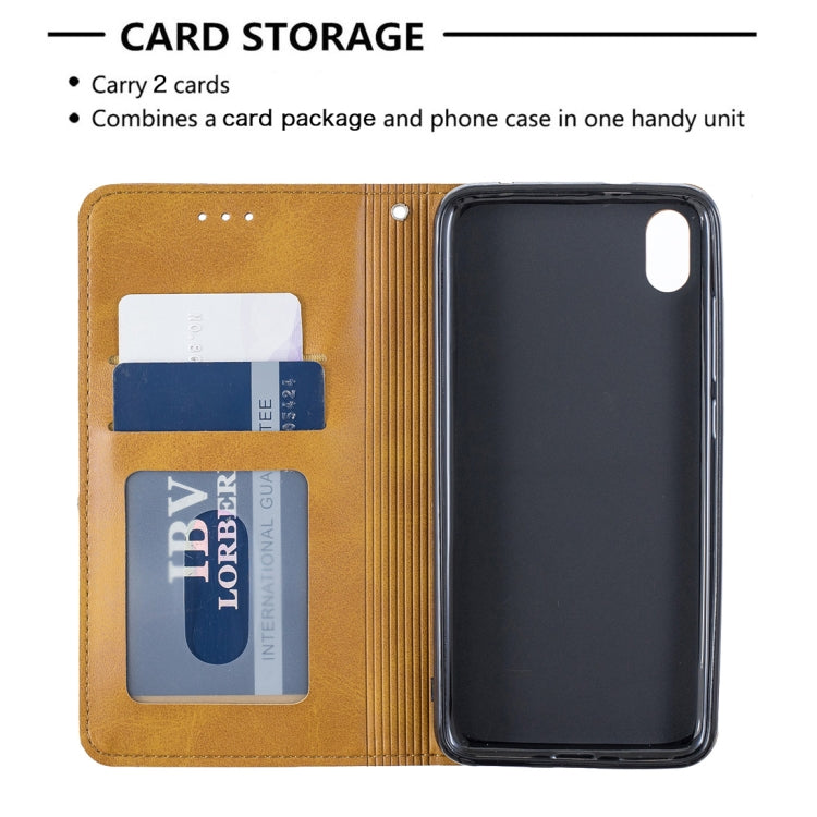 Rhombus Texture Horizontal Flip Magnetic Leather Case with Holder & Card Slots For Xiaomi Redmi 7A