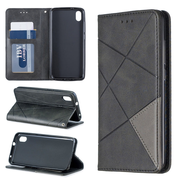 Rhombus Texture Horizontal Flip Magnetic Leather Case with Holder & Card Slots For Xiaomi Redmi 7A