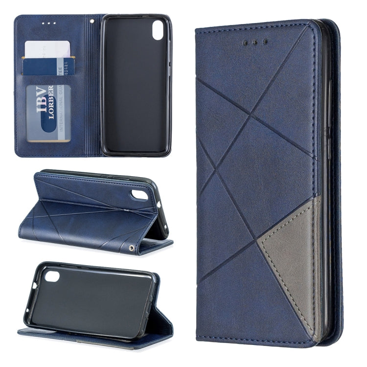 Rhombus Texture Horizontal Flip Magnetic Leather Case with Holder & Card Slots For Xiaomi Redmi 7A