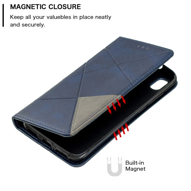 Rhombus Texture Horizontal Flip Magnetic Leather Case with Holder & Card Slots For Xiaomi Redmi 7A