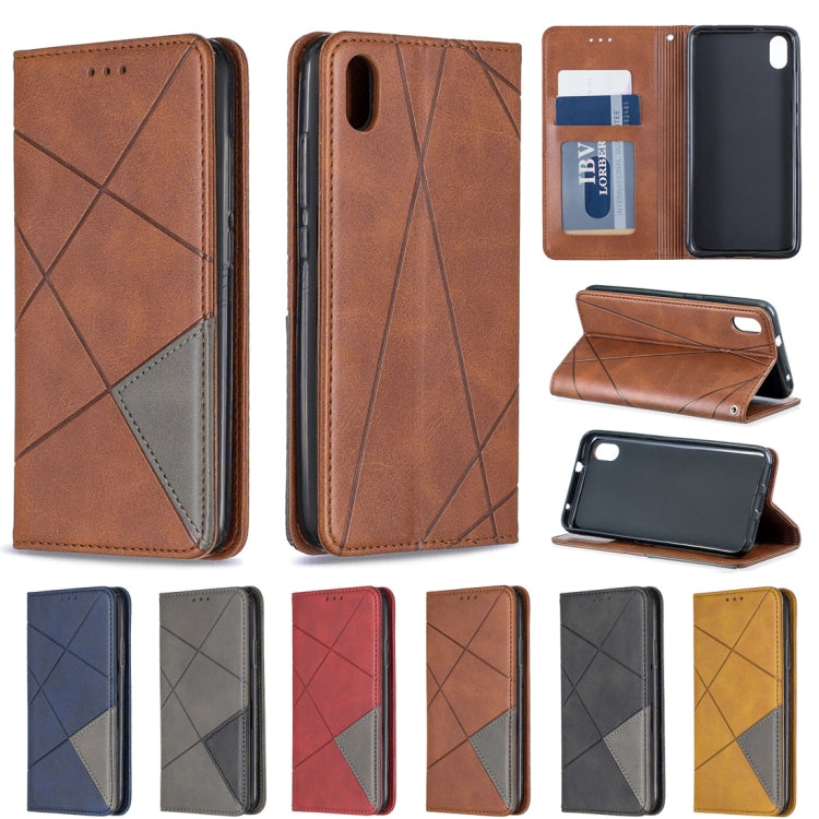 Rhombus Texture Horizontal Flip Magnetic Leather Case with Holder & Card Slots For Xiaomi Redmi 7A