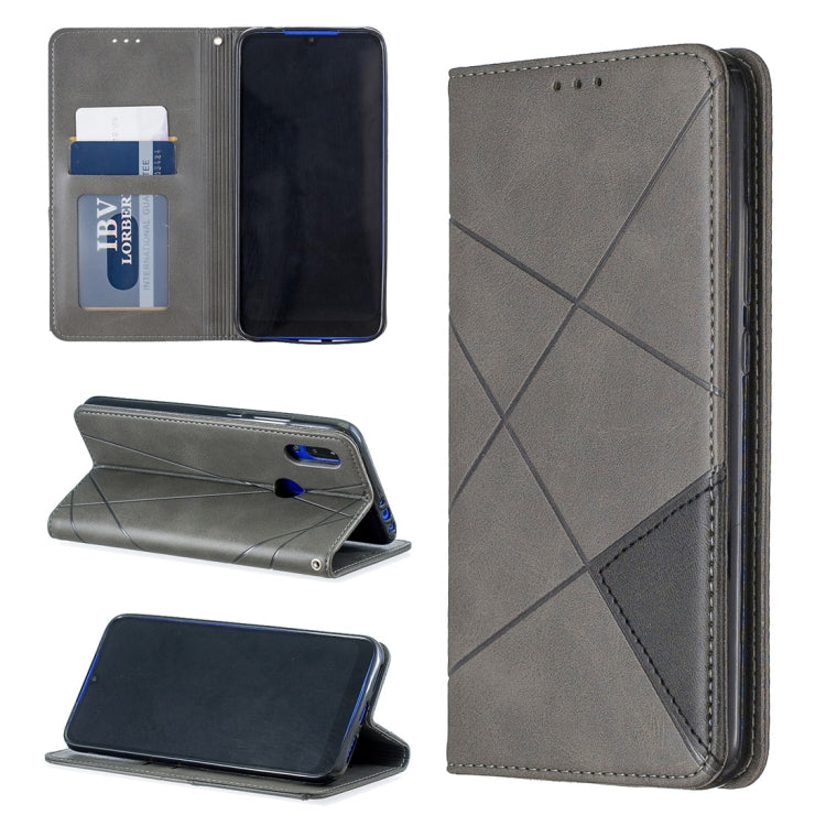 Rhombus Texture Horizontal Flip Magnetic Leather Case with Holder & Card Slots For Xiaomi Redmi 7