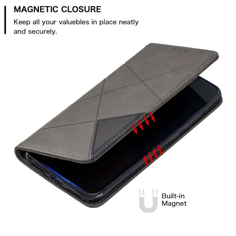 Rhombus Texture Horizontal Flip Magnetic Leather Case with Holder & Card Slots For Xiaomi Redmi 7