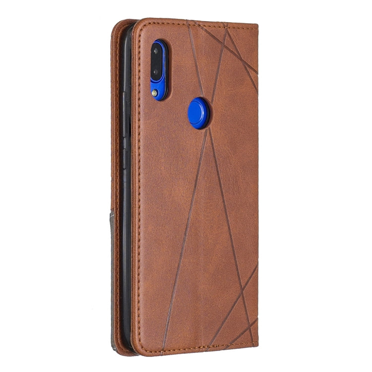 Rhombus Texture Horizontal Flip Magnetic Leather Case with Holder & Card Slots For Xiaomi Redmi 7