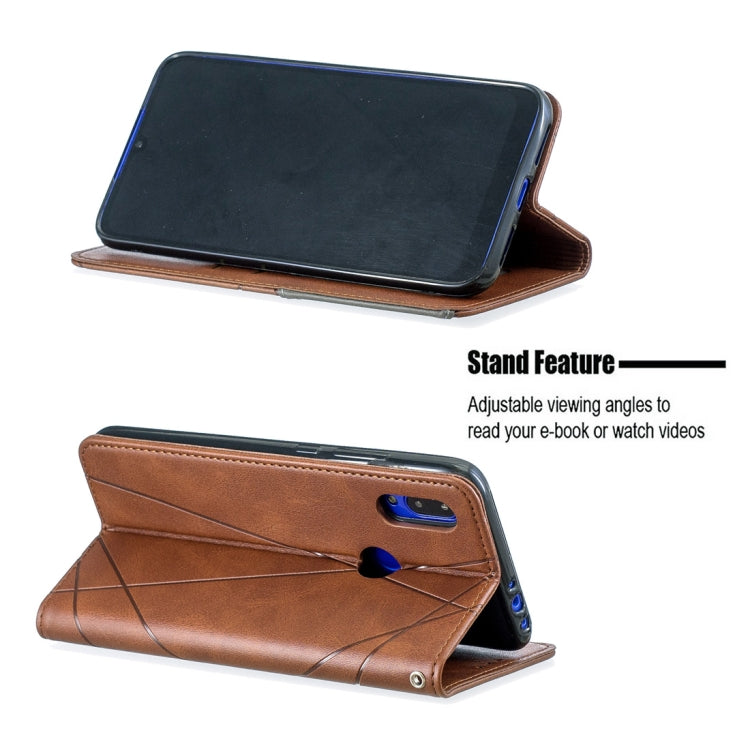 Rhombus Texture Horizontal Flip Magnetic Leather Case with Holder & Card Slots For Xiaomi Redmi 7