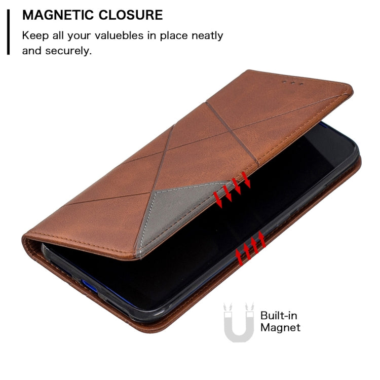 Rhombus Texture Horizontal Flip Magnetic Leather Case with Holder & Card Slots For Xiaomi Redmi 7