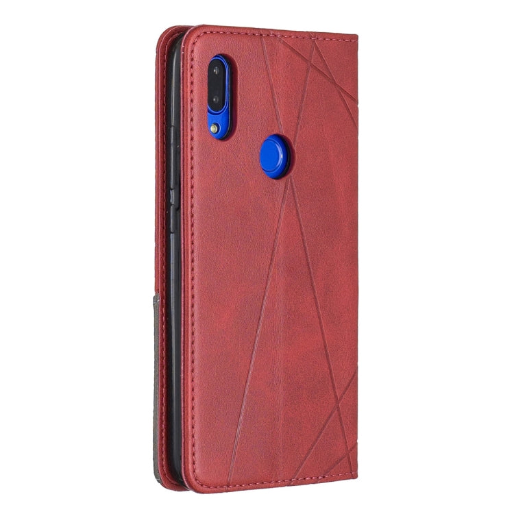 Rhombus Texture Horizontal Flip Magnetic Leather Case with Holder & Card Slots For Xiaomi Redmi 7