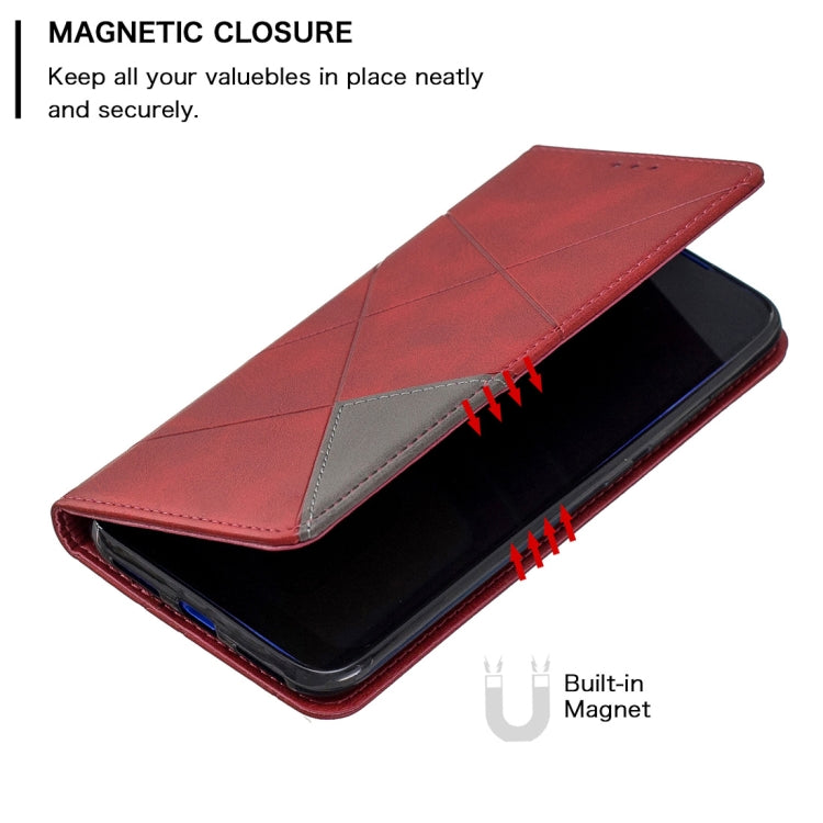 Rhombus Texture Horizontal Flip Magnetic Leather Case with Holder & Card Slots For Xiaomi Redmi 7