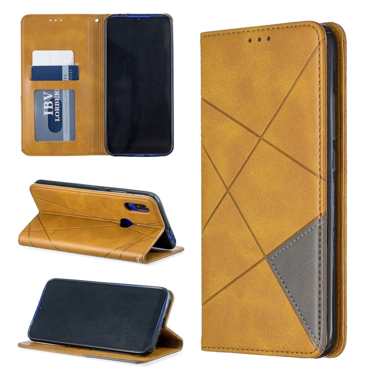 Rhombus Texture Horizontal Flip Magnetic Leather Case with Holder & Card Slots For Xiaomi Redmi 7